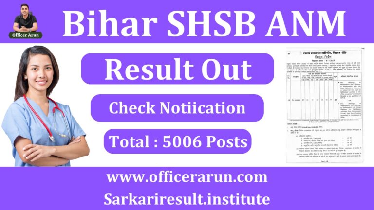 BIHAR SHSB ANM RESULT OUT