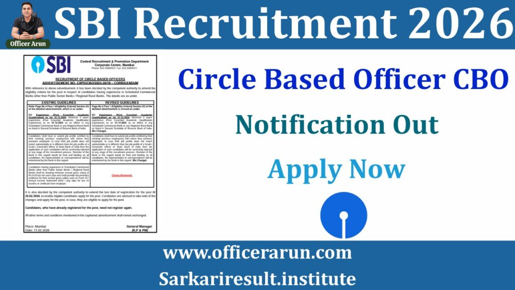 SBI Circle Based Officer CBO Recruitment 2026 – 2050 Posts | Apply Online, Eligibility, Fees, Age Limit