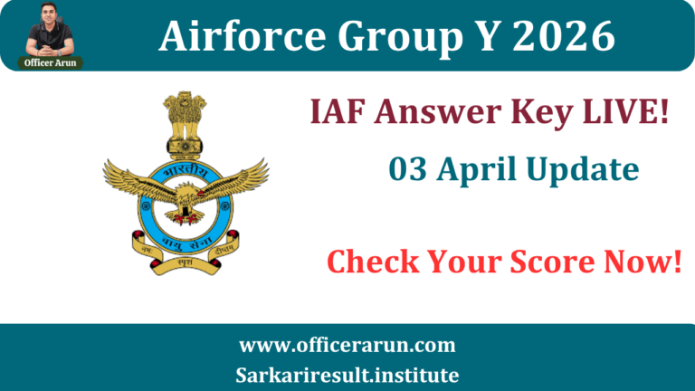 Airforce Group Y Medical Assistant Answer Key 2026 OUT, Intake 01/2027 Check Now