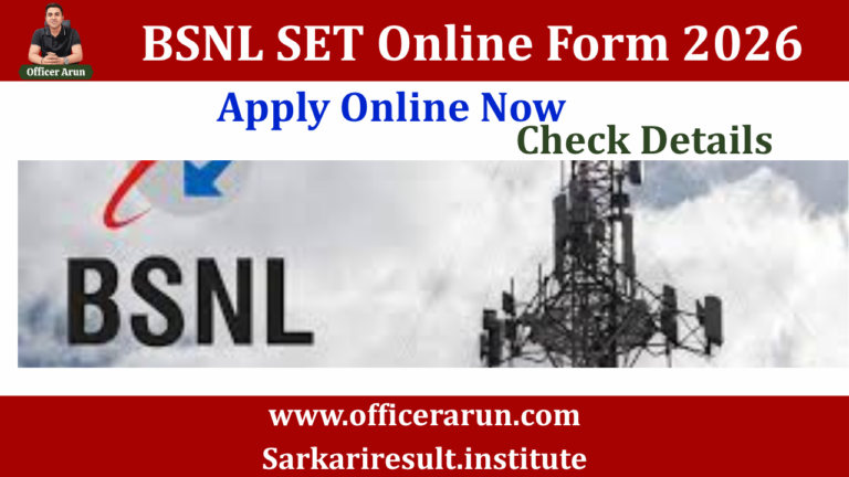 BSNL SET Online Form 2026 Extended | Apply for 120 Posts