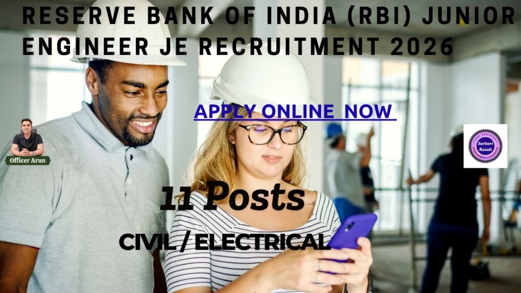 RBI JE Recruitment 2026 Apply Online, Notification, Eligibility, Salary