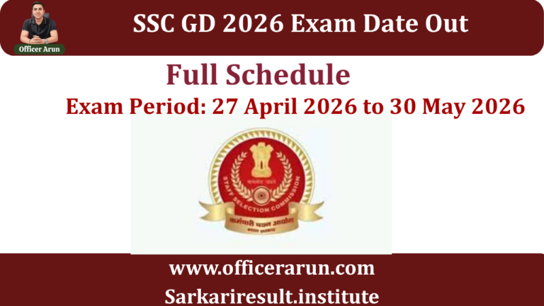 SSC GD Constable Exam Date 2026 Out – Full Schedule, Admit Card, 25487 Vacancy