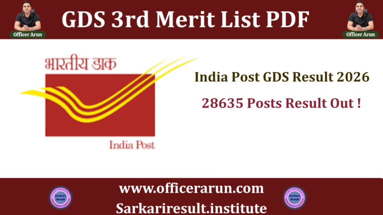 India Post GDS 3rd Merit List 2026 Out, State Wise PDF Download