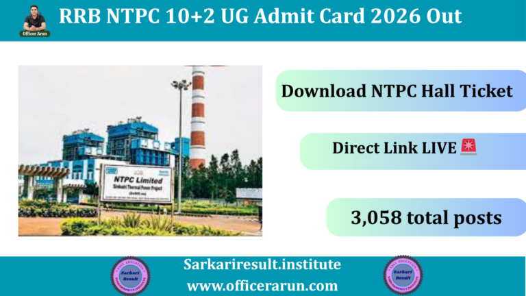 RRB NTPC 10+2 UG Admit Card 2026 Out, Exam Date, City Slip & Full Schedule