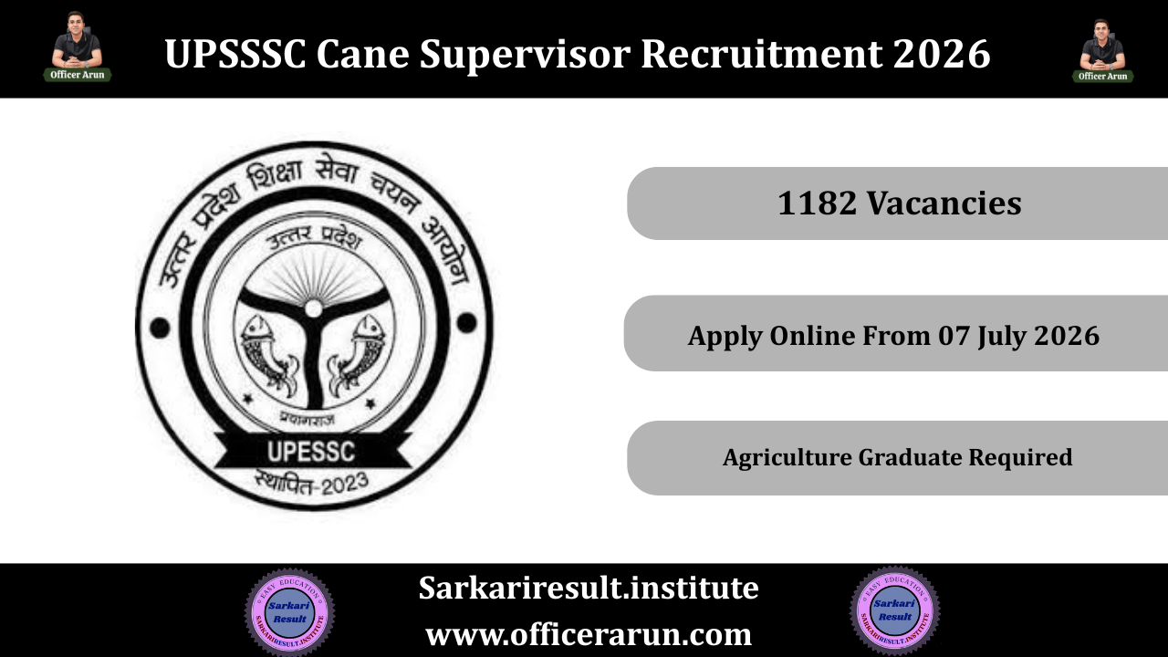 UPSSSC Cane Supervisor Recruitment 2026